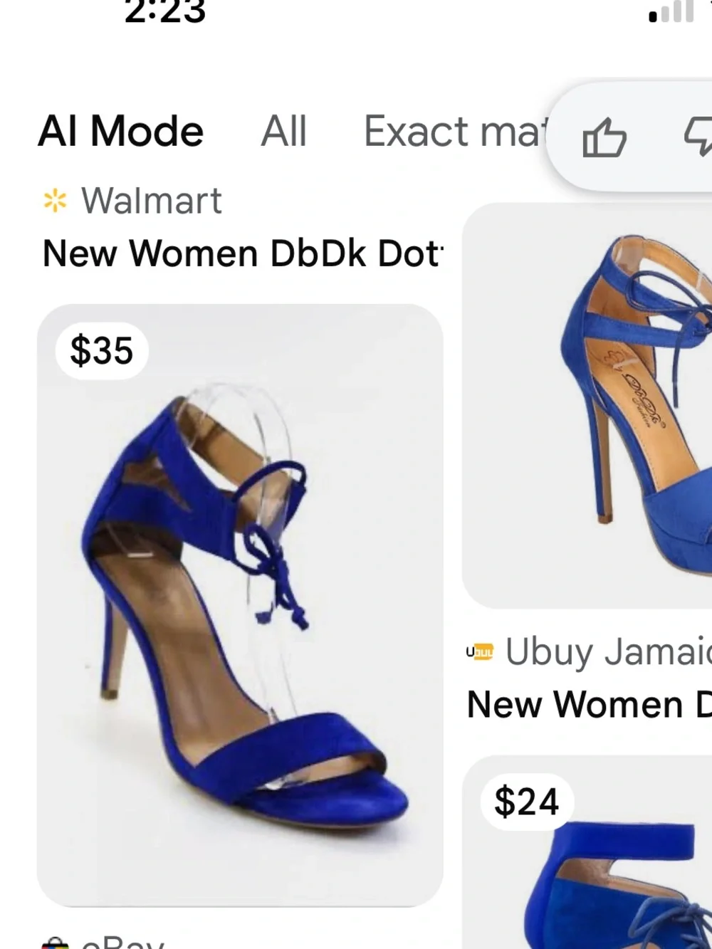 DBDK High heel shoes blue suede look, open toe ties at ankle 5” heel size 7